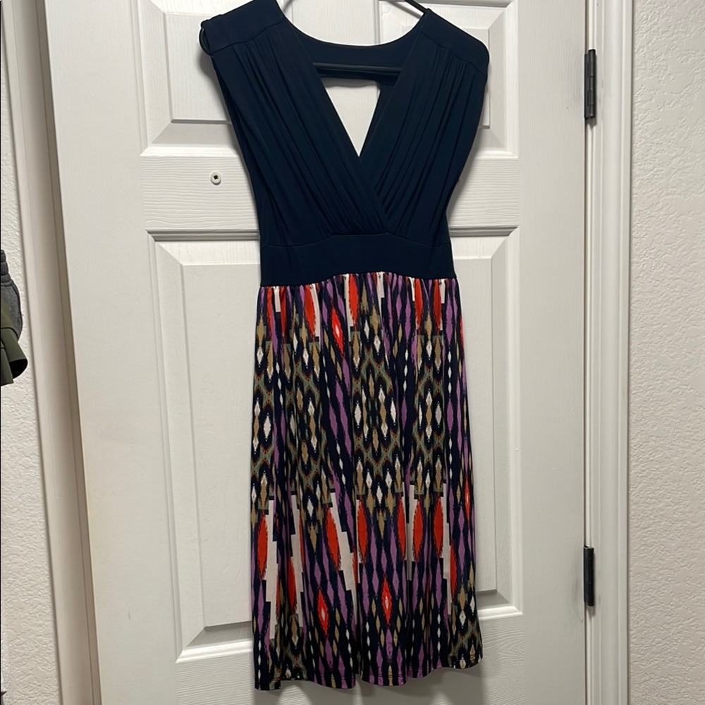 Multicolor Patterned Maternity/Nursing Dress - image 2